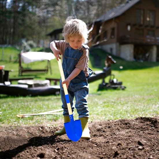 Kindertuingereedschap Set - Zandschep Houten Handvat - Buiten Spelen - Ergonomisch Ontwerp - 72 cm Schep - Metaal — afbeelding 3