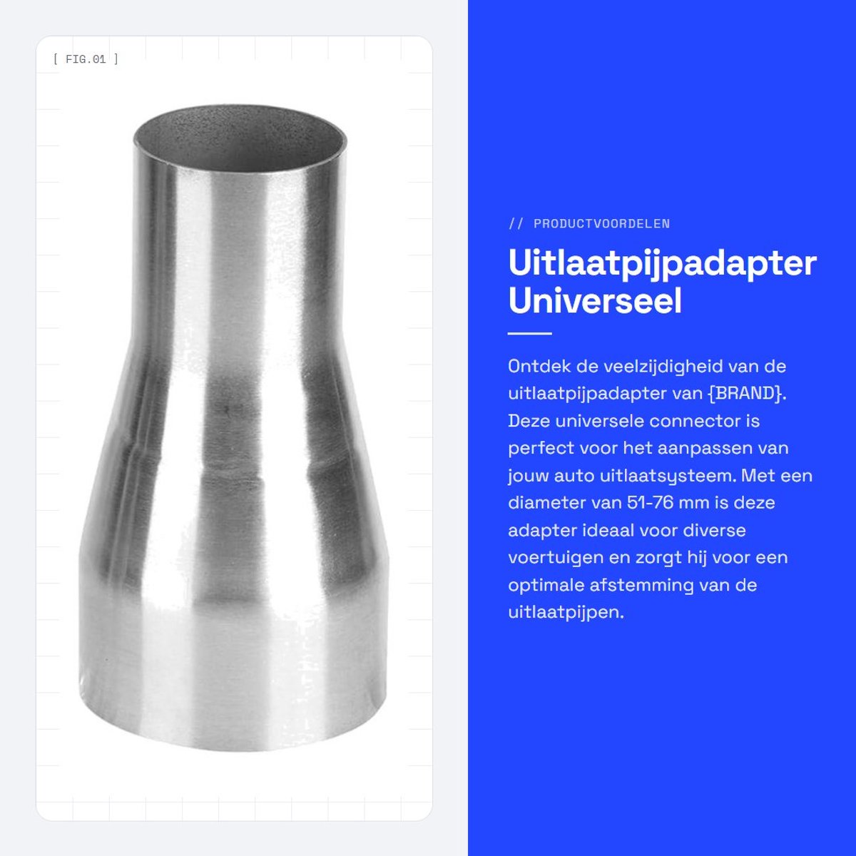 Dailygoods - Uitlaatpijpadapter - Universeel - Roestvrijstaal - Connector voor auto uitlaatsysteem - Verlengbuizen - Geschikt voor diverse voertuigen