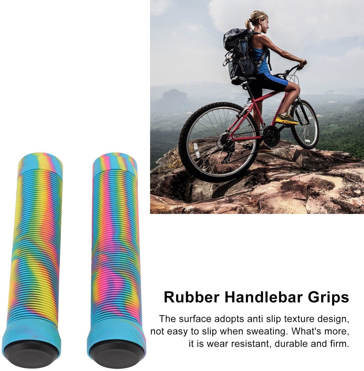 Dailygoods- Fiets Handvatten Antislip - Rubber Handvatten - Mountainbike Handvatten - 22,2mm Bevestiging - Lichtgewicht - Eenvoudig te installeren - Stuurgrepen