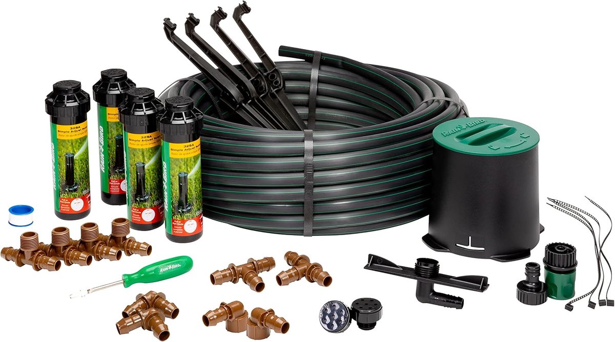 Pop-Up Sprinkler Systeem - Ondergrondse Sproeier Gazon - Gazon Bewateren - Zelfledigend Systeem - 102 cm - Zwart