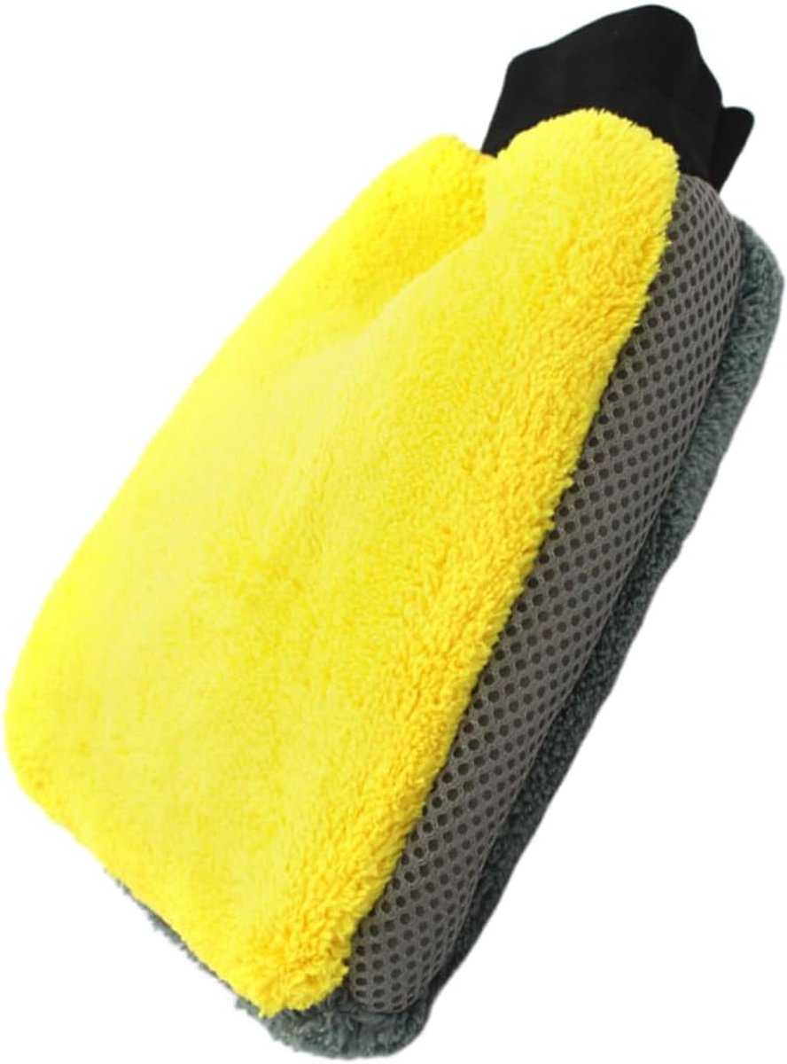 Autowashandschoen - Dubbelzijdig - Auto Reinigen - Krasvrij - 24x19cm - Grijs