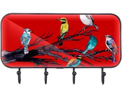 Handdoekhaken Vogel - Muurhaken Zelfklevend - Keuken Organiseren - Eenvoudige Installatie - 22 x 10 cm - Meerkleurig