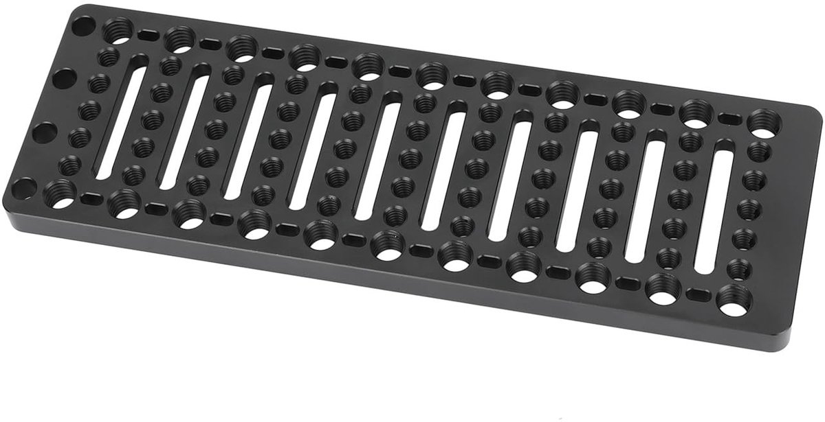 Dailygoods- Camera-montageplaat Aluminium - 1/4"-20/3/8"-16 Schroefdraad - Montageopties - Antislip - Stijf Platform - Geschikt voor Accessoires - Kaasplaat