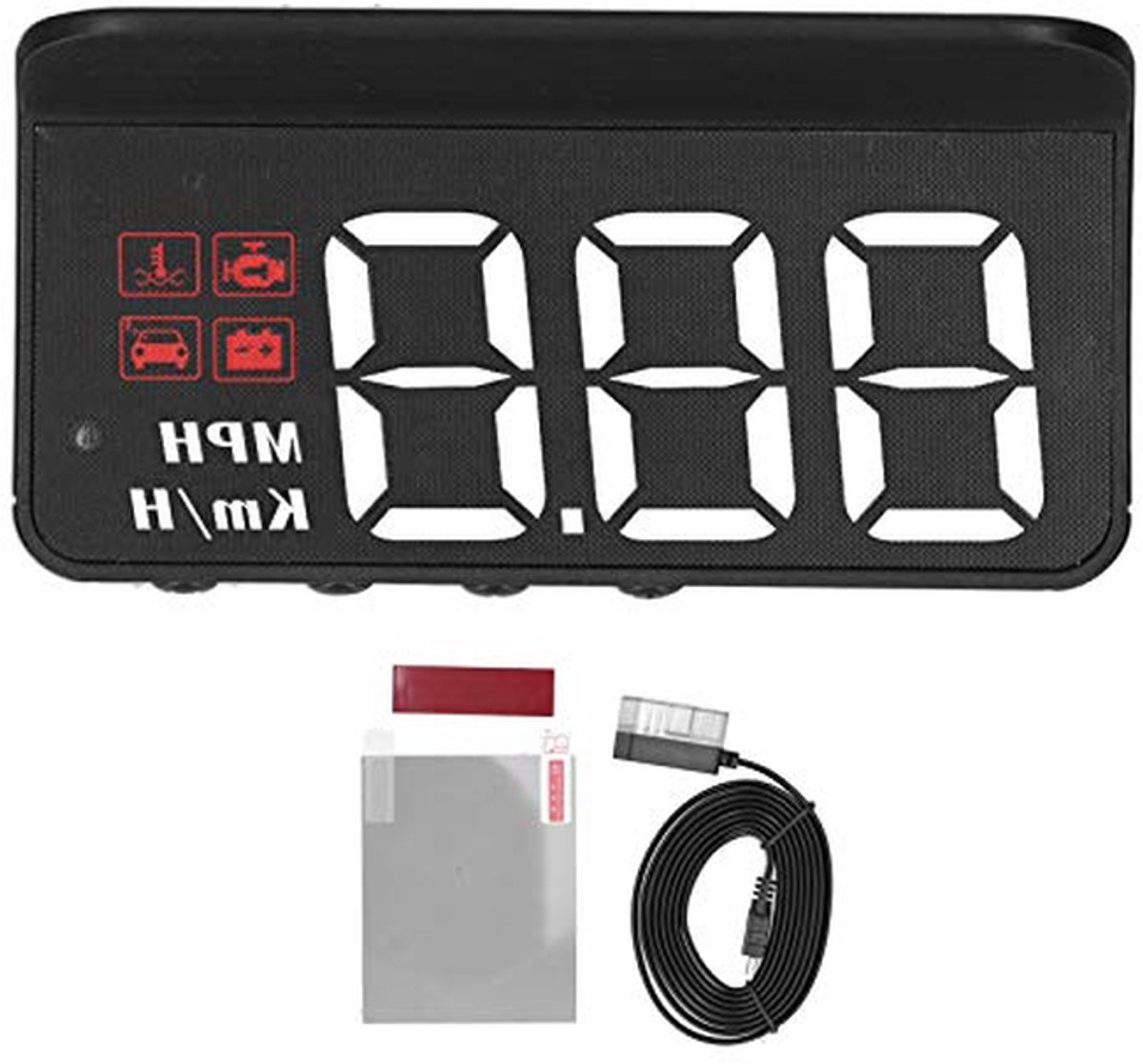 Head Up Display - Autometer - Veilig Rijden - Multifunctioneel Alarm - 14 x 9 x 5 cm - Zwart