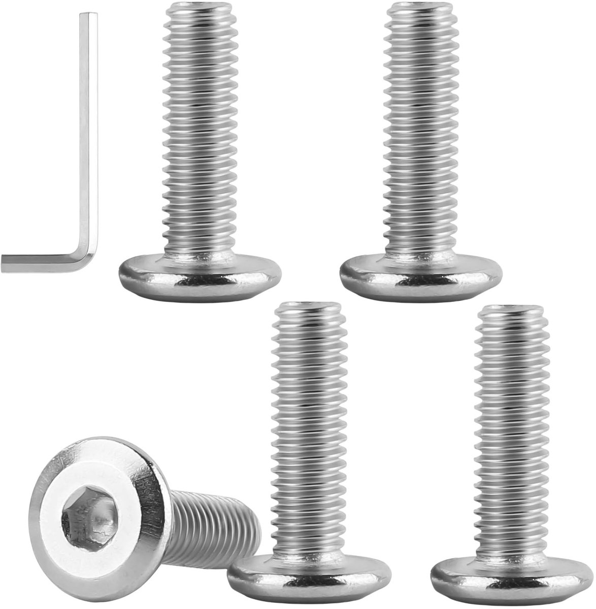 Dailygoods - 30 stuks M6 x 20 mm zeskantschroeven met platte kop, zeskantbouten van roestvrij staal 304, zeskantschroeven voor mechanische apparaten, elektronische apparaten, modelbouw