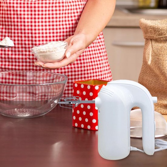 Elektrische Handmixer - Keukenmixer Garde - Beslag Maken - 5 Snelheden Instelbaar - 120 W - Wit — afbeelding 2