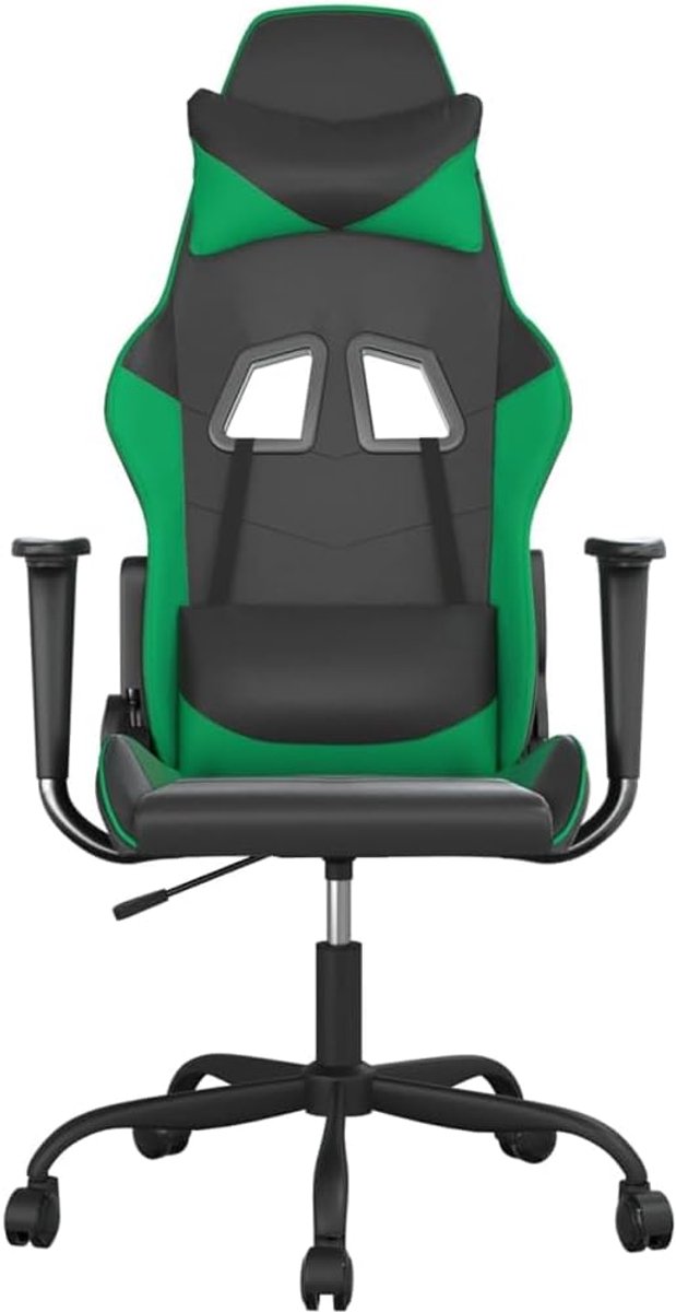 Gaming Stoel - Comfortabele Stoel - Langdurig Zitten - Verstelbare Rugleuning - 45 cm Zitdiepte - Zwart Groen — afbeelding 4