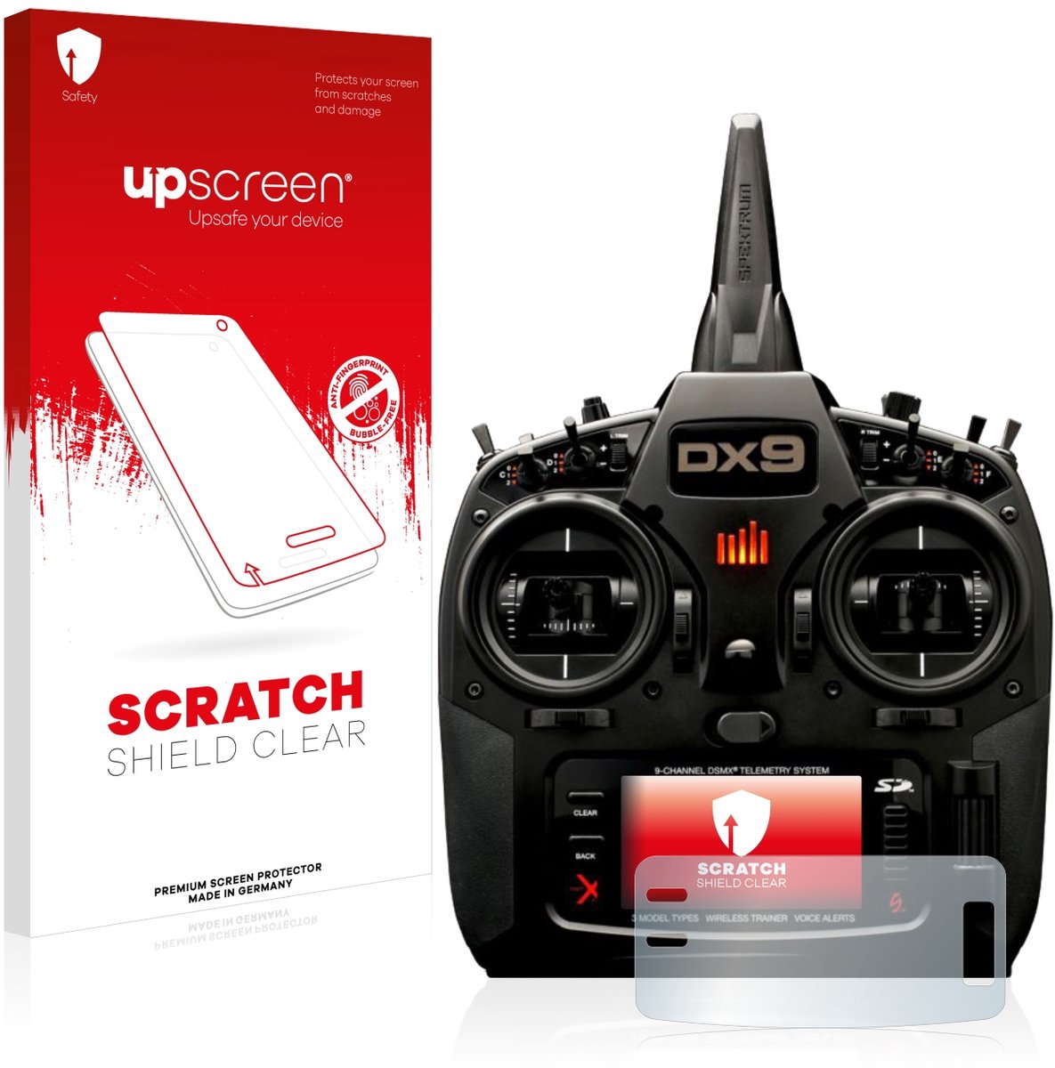 upscreen - Screenprotector voor Spektrum DX9 - Folie Beschermfolie transparant