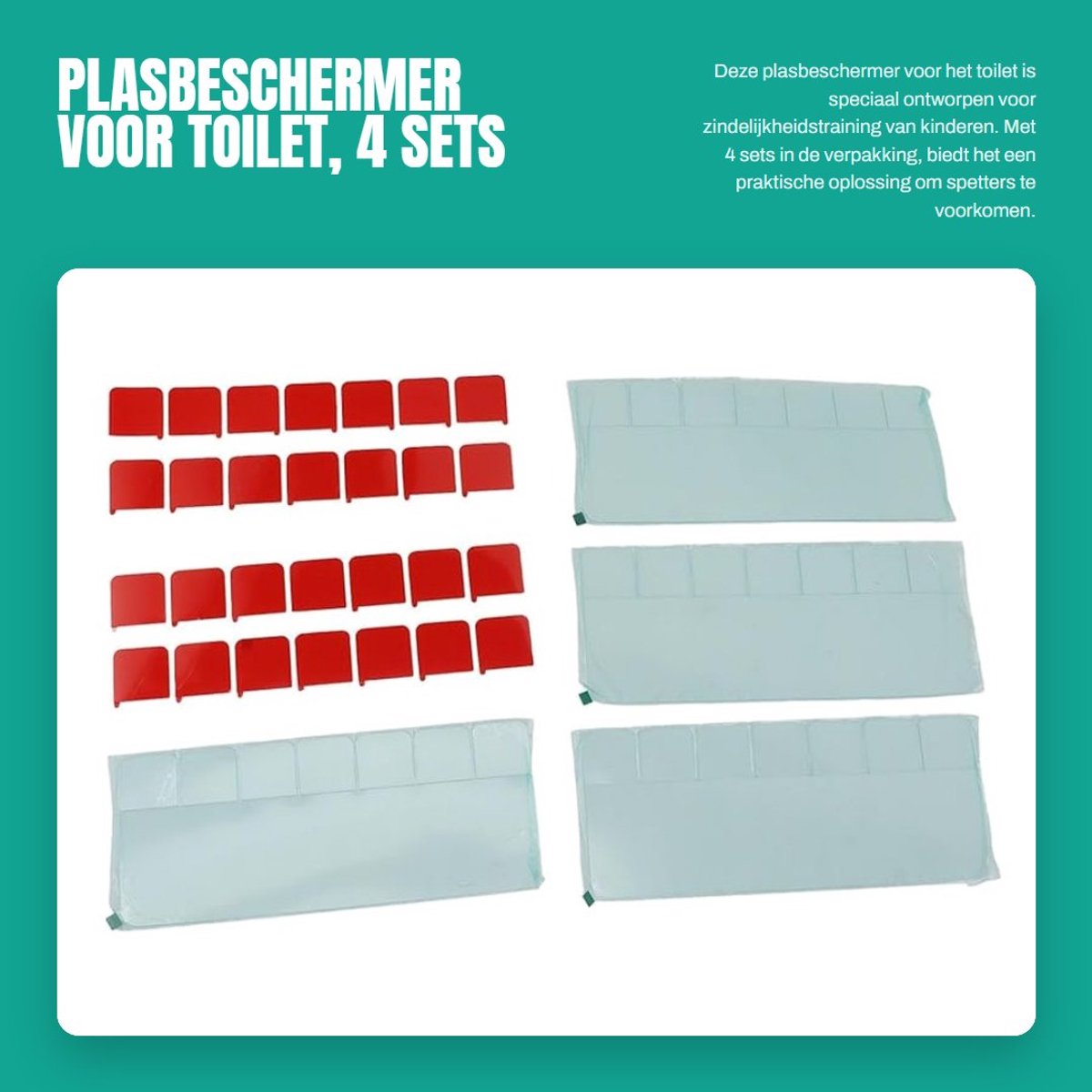 Dailygoods- Plasbeschermer - Zindelijkheidstraining - Toilet Spatbeschermer - 4 Sets - Ergonomisch Ontwerp - Eenvoudig te Reinigen - Toiletspatbeschermer