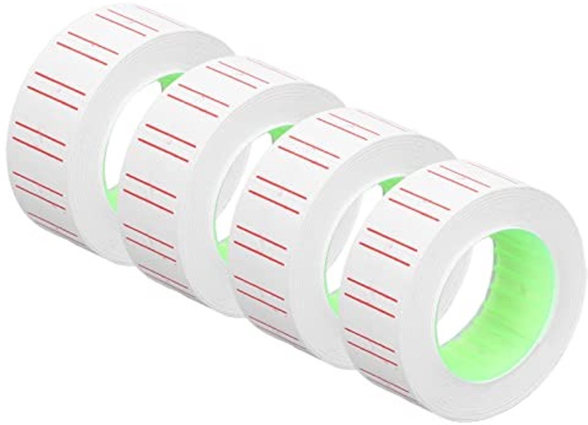 Dailygoods- Etikettenpapier 30 Rollen - Prijsstickers - Papier - 15000 Stuks - 21x12mm - Hoogwaardige Kwaliteit