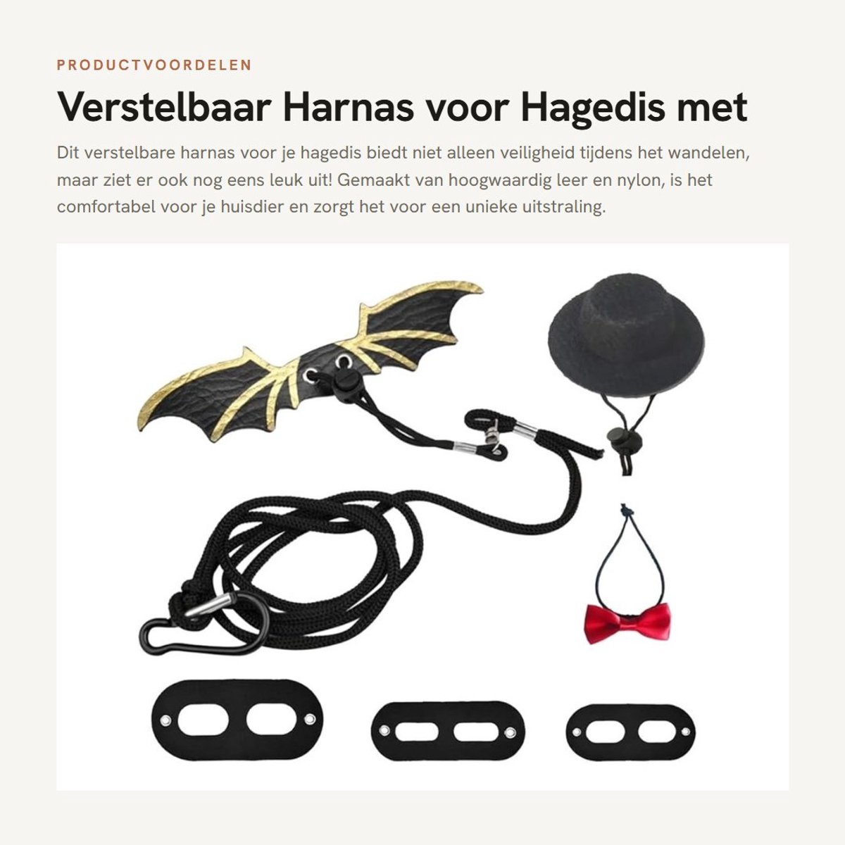 Dailygoods- Harnas Verstelbaar - Harnas Hond - Harnas Kat - Harnas Dier - Harnas Outdoor - Hoogwaardig Leer/Nylon - Huisdierharnas