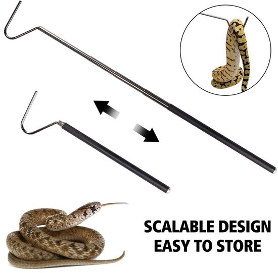 Dailygoods- Slangenhaak - Opvouwbaar - Roestvrij Staal - Intrekbare Schacht - Eendenbek Haak - Voor Slangen tot 2 Pond - Reptielenhaken van Dailygoods — afbeelding 3