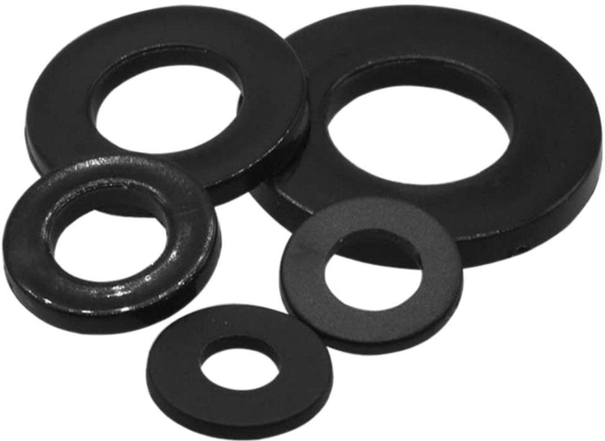Dailygoods- Wasringen 100 Stuks - Zwarte Nylon Platte Pakking - Doorvoertules - PA66 Nylon - Corrosieweerstand - Hoge hardheid - Platte Pakkingen
