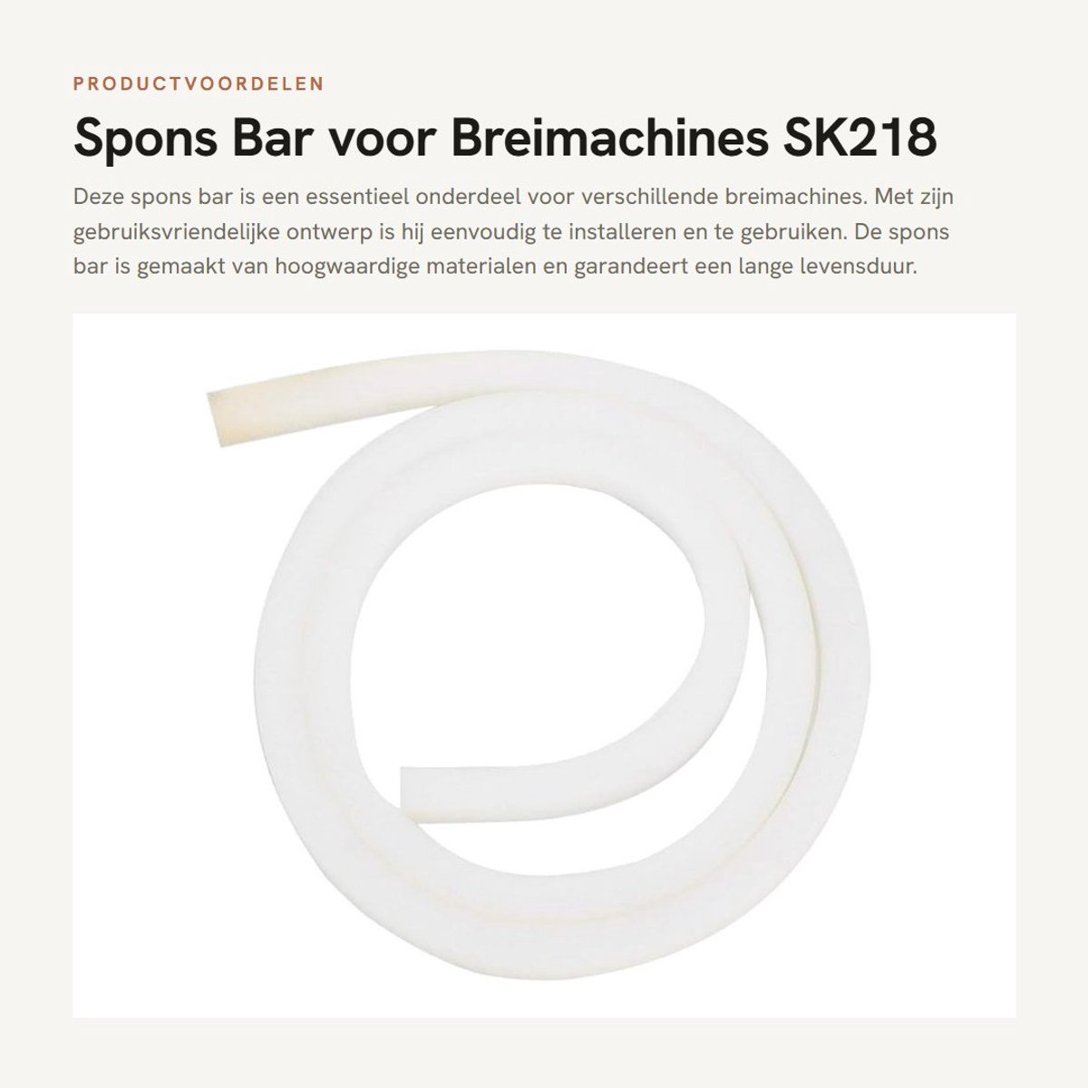 Dailygoods - Spons Bar voor Breimachines SK218 SK280 SK580 SK840