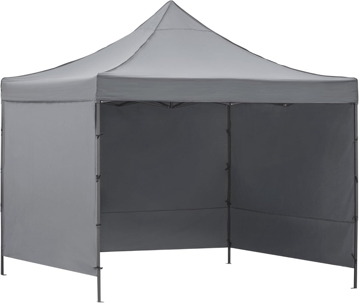 Partytent - Feesttent Paviljoen - Buitenfeest Organiseren - In Hoogte Verstelbaar - 300 x 300 cm - Grijs