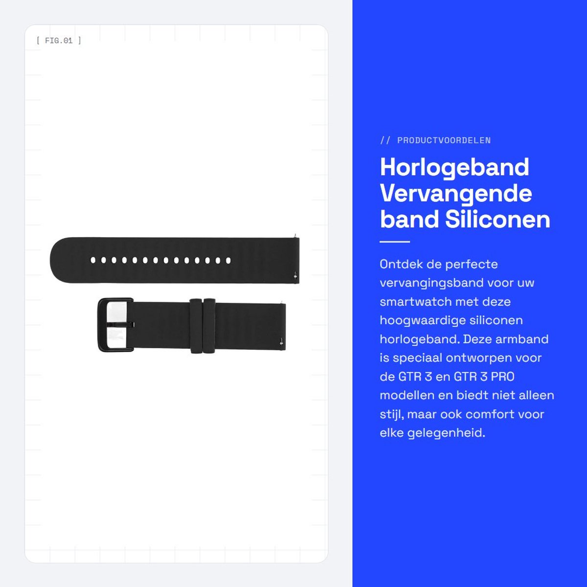 Dailygoods Horlogeband Vervangende band Siliconen Zwart Quick release Compatibel met 20 mm