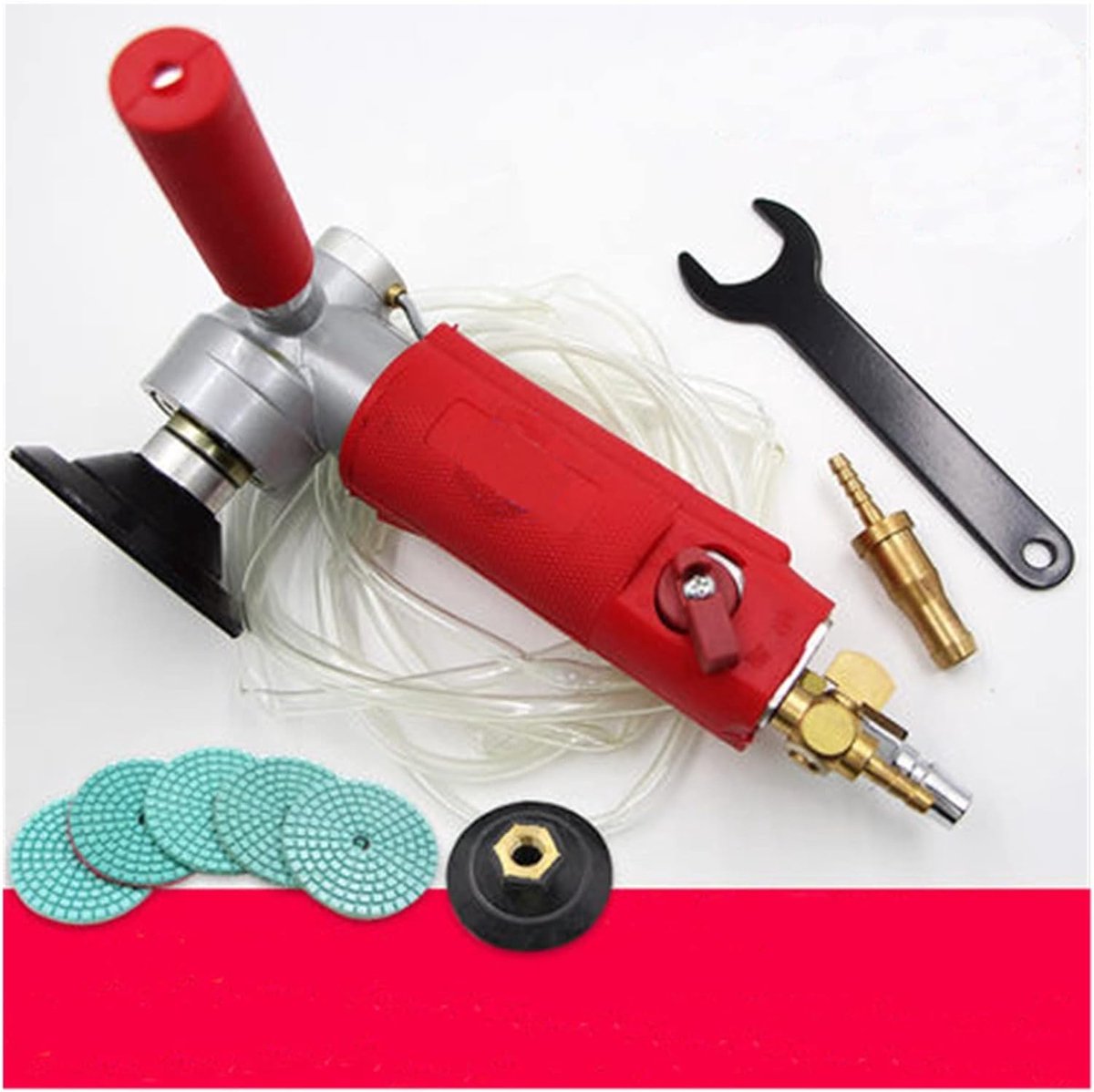 Pneumatische Schuurmachine - Polijstmachine - Steen Bewerken - Geïmporteerde Accessoires - 3 tot 4 inch - Rood