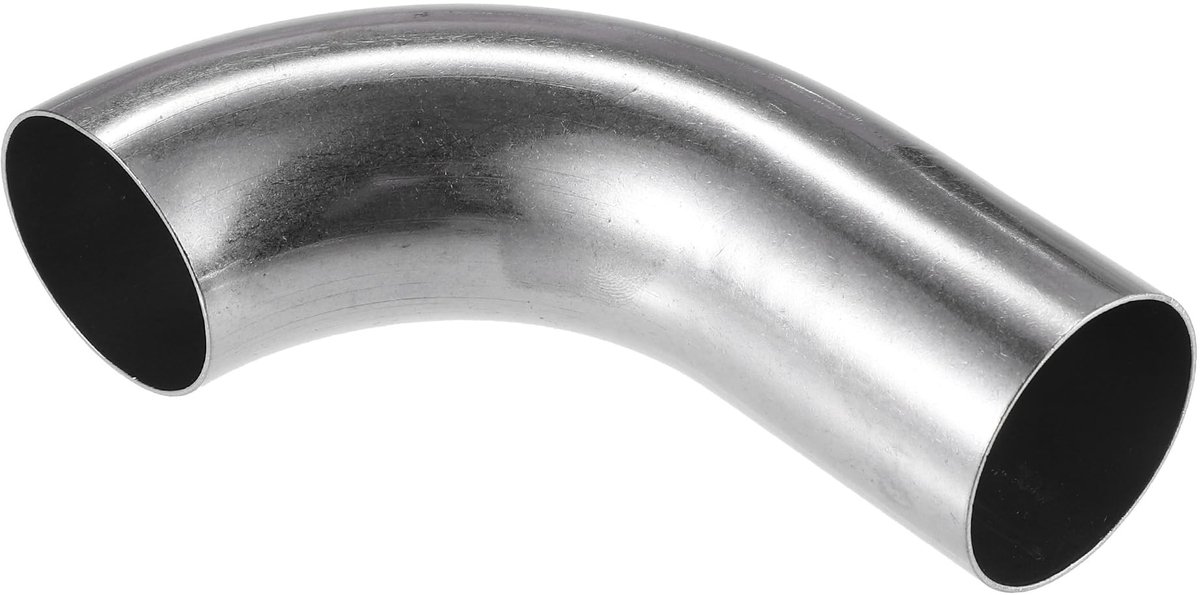 Dailygoods- Uitlaatpijp 90° - Roestvrij Staal 304 - Universele Pasvorm - Corrosiebescherming - Lichtgewicht - 1,50 inch Buitendiameter - Bochtpijp