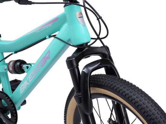 Bikestar kinderfiets MTB Fully Staal 7speed 20inch mintgroen van Bikestar — afbeelding 3