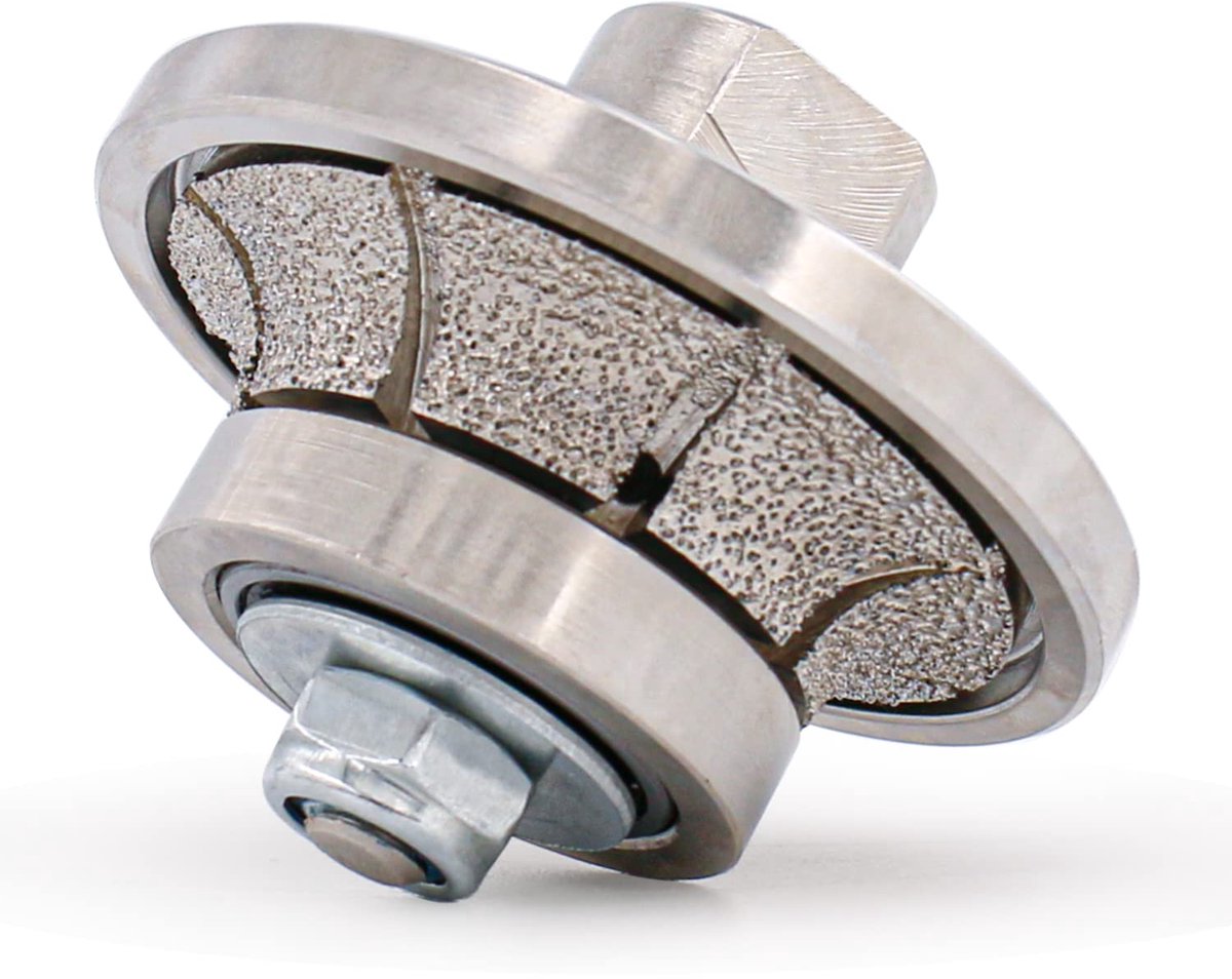 Diamant Freesbit - Half Bullnose - Beton Bewerken - Vacuüm Gesoldeerd - 90mm Diameter - Zilver