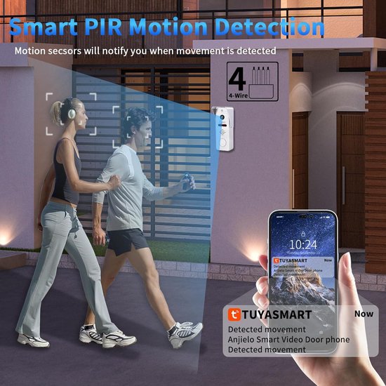 Video Deur Intercom - Huis Beveiliging - Bezoekers Ontvangen - 10 Inch Touch Monitor - 1 Deurbel 2 Monitoren - Zilverkleurig — afbeelding 3