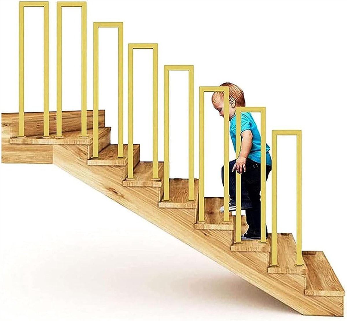 U-vormige trapleuning - Veiligheidsreling - Veilig traplopen - Gegalvaniseerd staal - 65 cm - Zwart