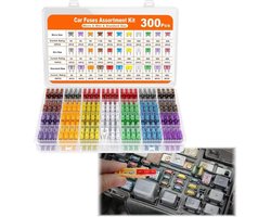 Auto Zekeringen Set - Steekzekeringen Assortiment - Voertuig Reparatie - Kleurgecodeerd Ampèrage - 300 Stuks - Multicolor