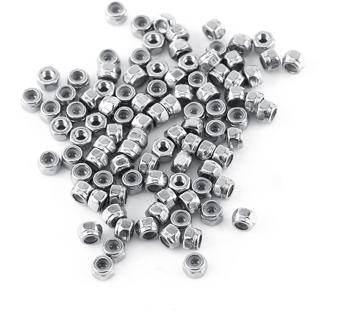 Dailygoods- Borgmoeren Duurzaam Roestvrij Staal - Zeshoekige Borgmoeren - Nylon Inzetstuk - Corrosiebestendig - M2-M12 - Veilige Bevestiging - Stopmoeren