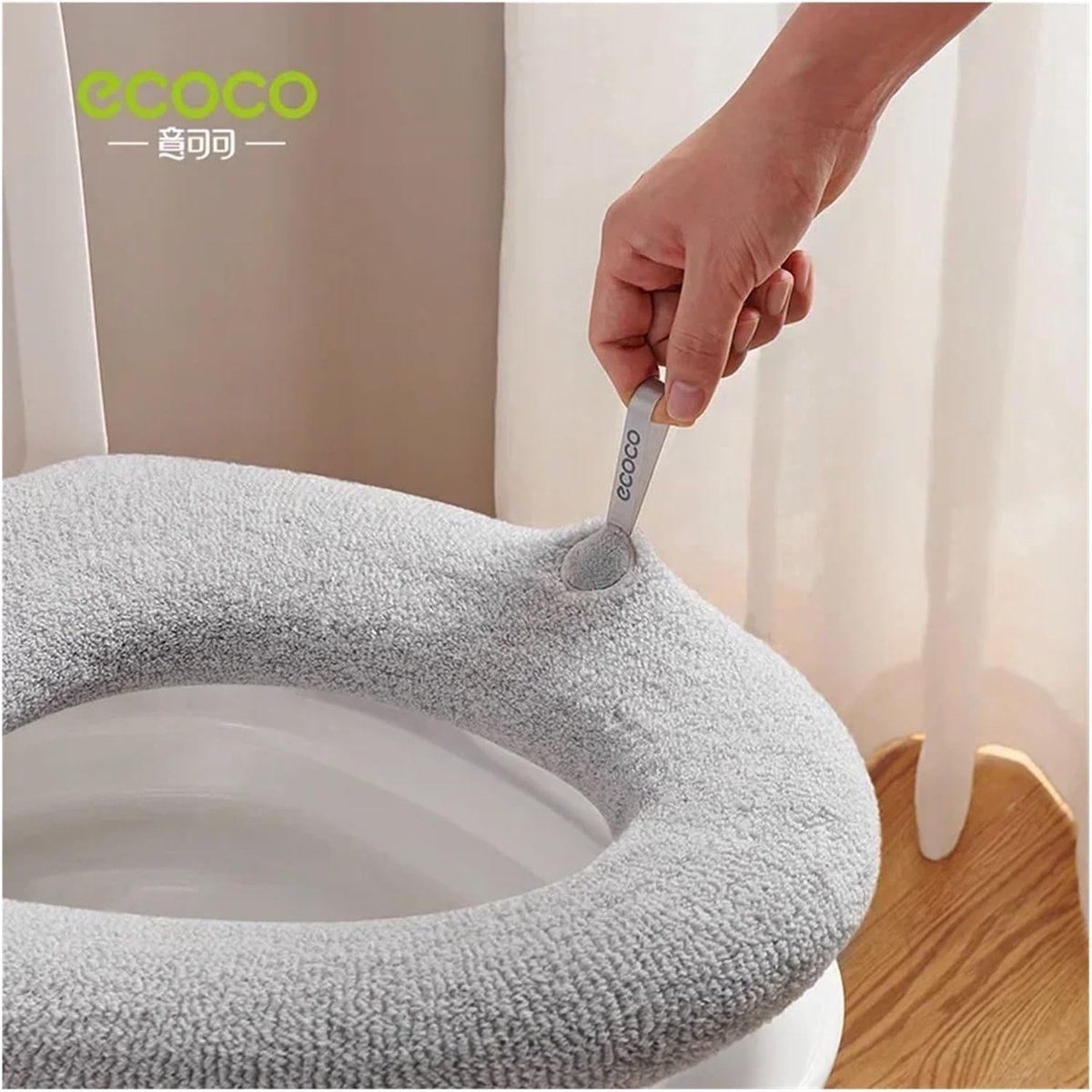 Toiletbrilhoes - Toiletmat Kussen - Badkamer Comfort - Warm en Zacht Materiaal - Universeel - Beige