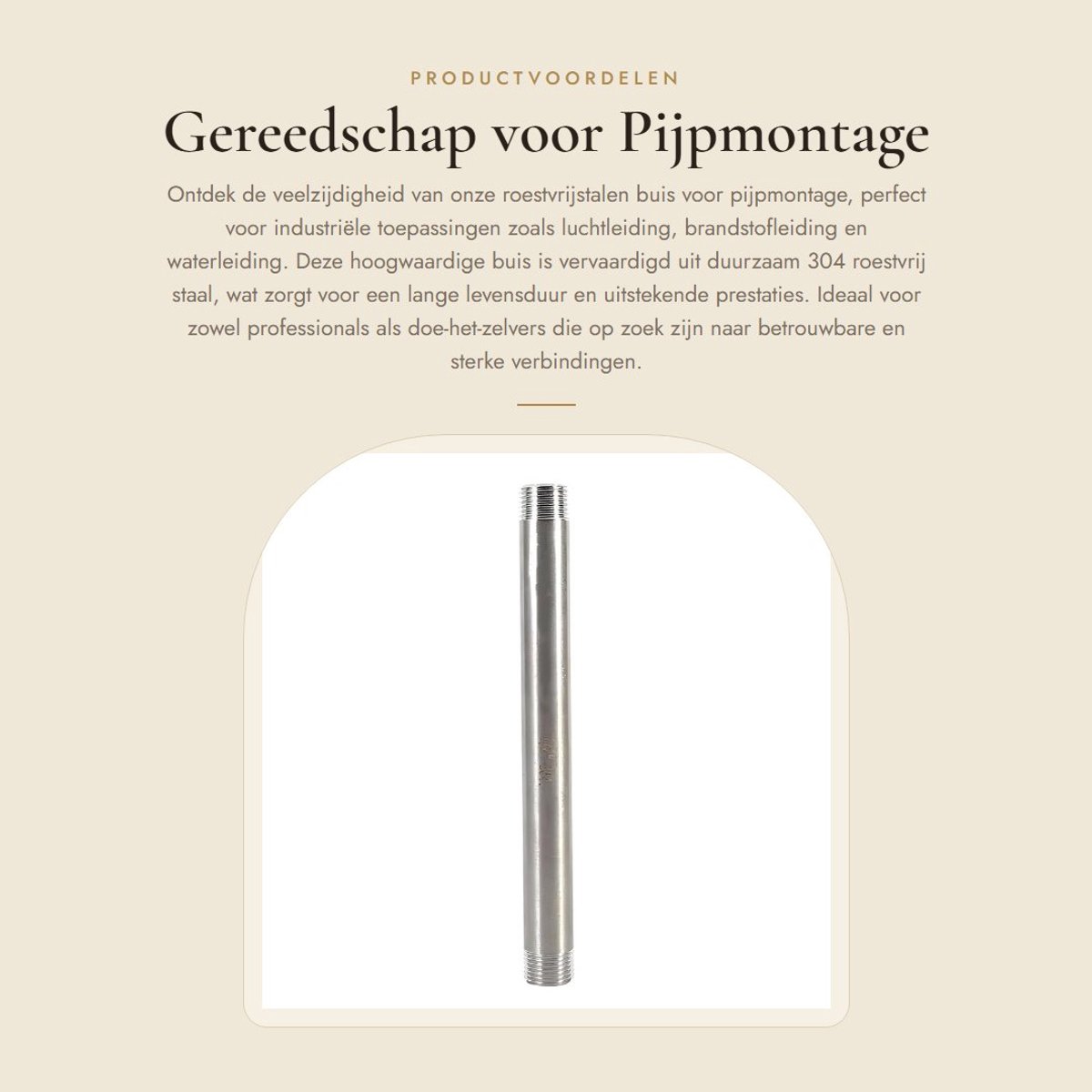 Dailygoods- Pijpmontage Gereedschap Roestvrij Staal 304 - Koppeling