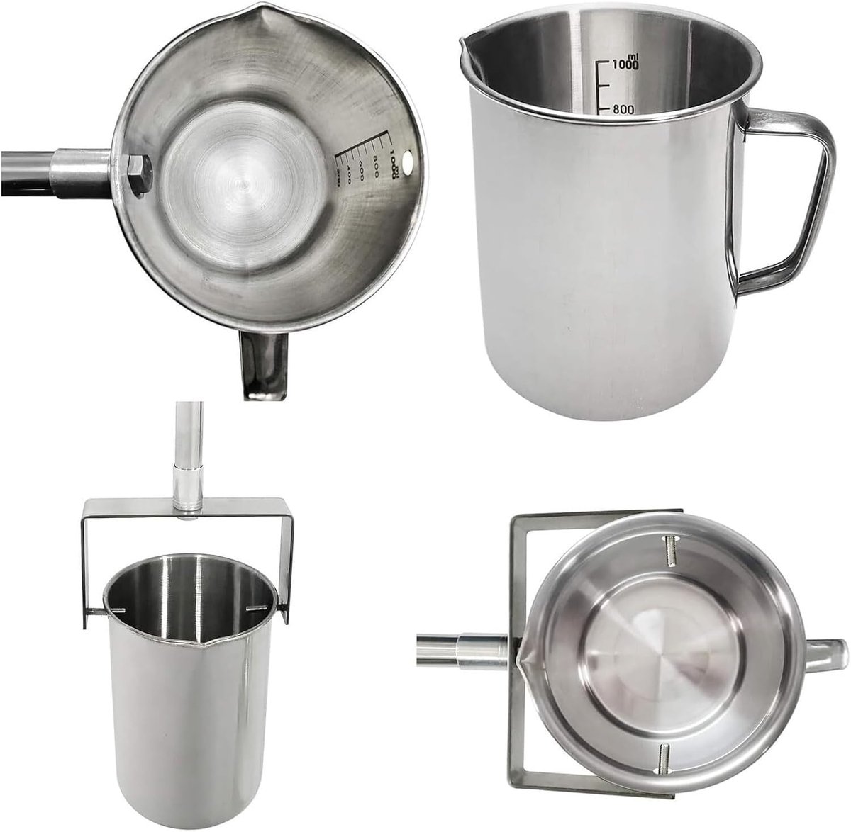 Waterbemonsteringsdipper - Slingerbeker Sampler - Water Kwaliteit Testen - Uitschuifbare Telescoopstang - 500 ml 6 meter - Zilver