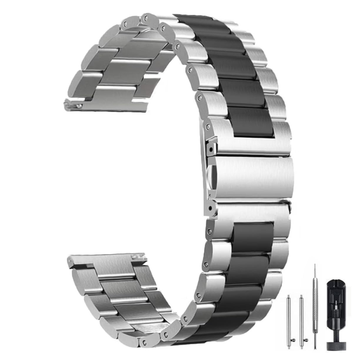 Dailygoods- Horlogebandjes Roestvrij Staal - Snelsluiting - 16mm/18mm/20mm/22mm/24mm - Dameshorloges/Smartwatches - Antioxidant/Duurzaam - Schokbestendig - Horlogeband