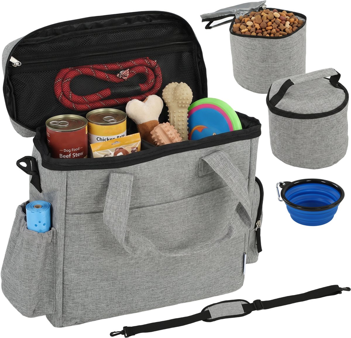 PawHut Dieren draagtas-300D kationisch materiaal, 210D voeringstof-38L x 17B x 35H cm-Lichtgrijs