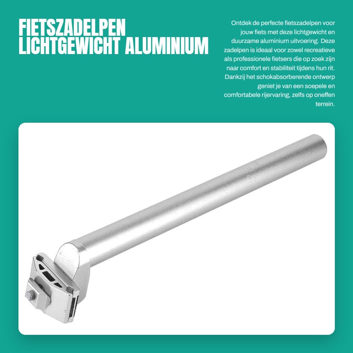 Dailygoods- Fietszadelpen 25,4 x 300 mm - Aluminiumlegering - Schokbestendig - Lichtgewicht - Duurzaam - Eenvoudig te installeren - Zadelpen