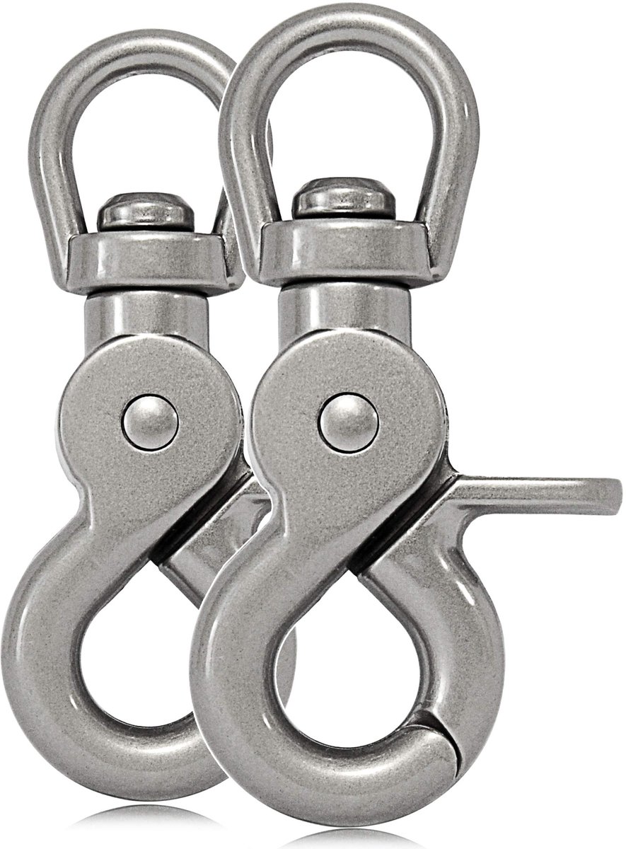 Dailygoods - Schaar-Karabijnhaak met Draaischarnier 360°, 2 Stuks