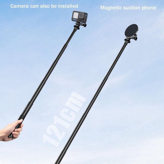 Golf Monopod Selfie Stick - Statief Swing Analyzer - Golf Swing Opnemen - Sterke Magnetische Grip - 29.5-121 cm - Zwart van GOLF — afbeelding 3