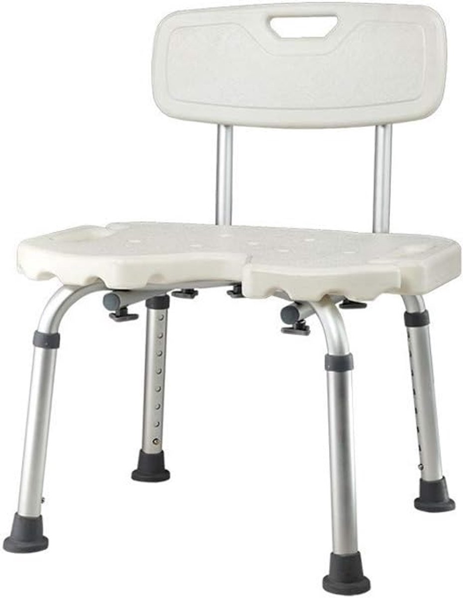 Douchestoel - Badkruk - Veilig Douchen - In hoogte verstelbaar - 36-54 cm - Wit