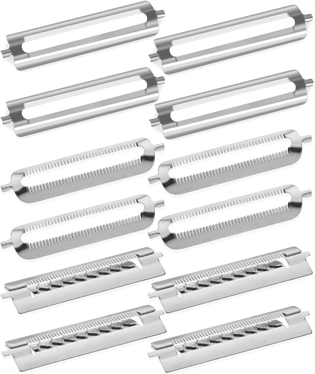Dailygoods- Reservemessen 12 Stuks - Dunschiller - Groenteschiller - Professionele Dunschillers - Roestvrij Staal - Duurzaam en Slijtvast