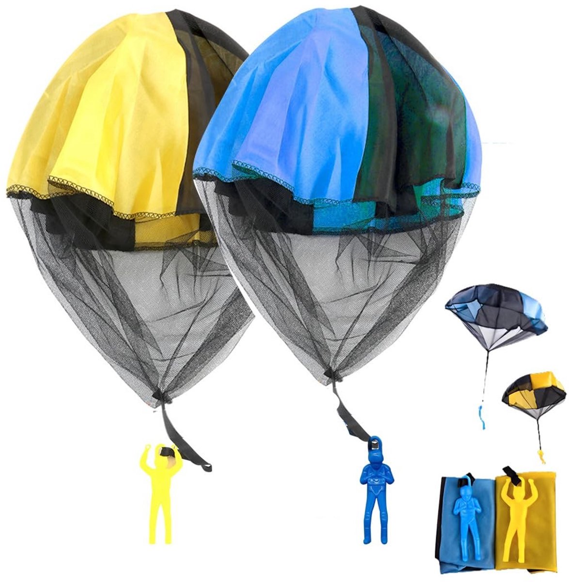 Dailygoods- Parachutespeelgoed 2 Stuks - Parachutespringer - Handwerpen - Buiten Speelgoed - Cadeau Voor Kinderen - Leuk Voor Spelletjes