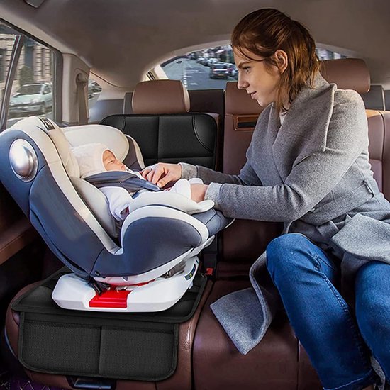 1 Autostoelbeschermer - Kinderautostoelhoes - Auto-interieurmat - Antislipmat - Waterdicht en krasbestendig - Zwart van Merkloos — afbeelding 5