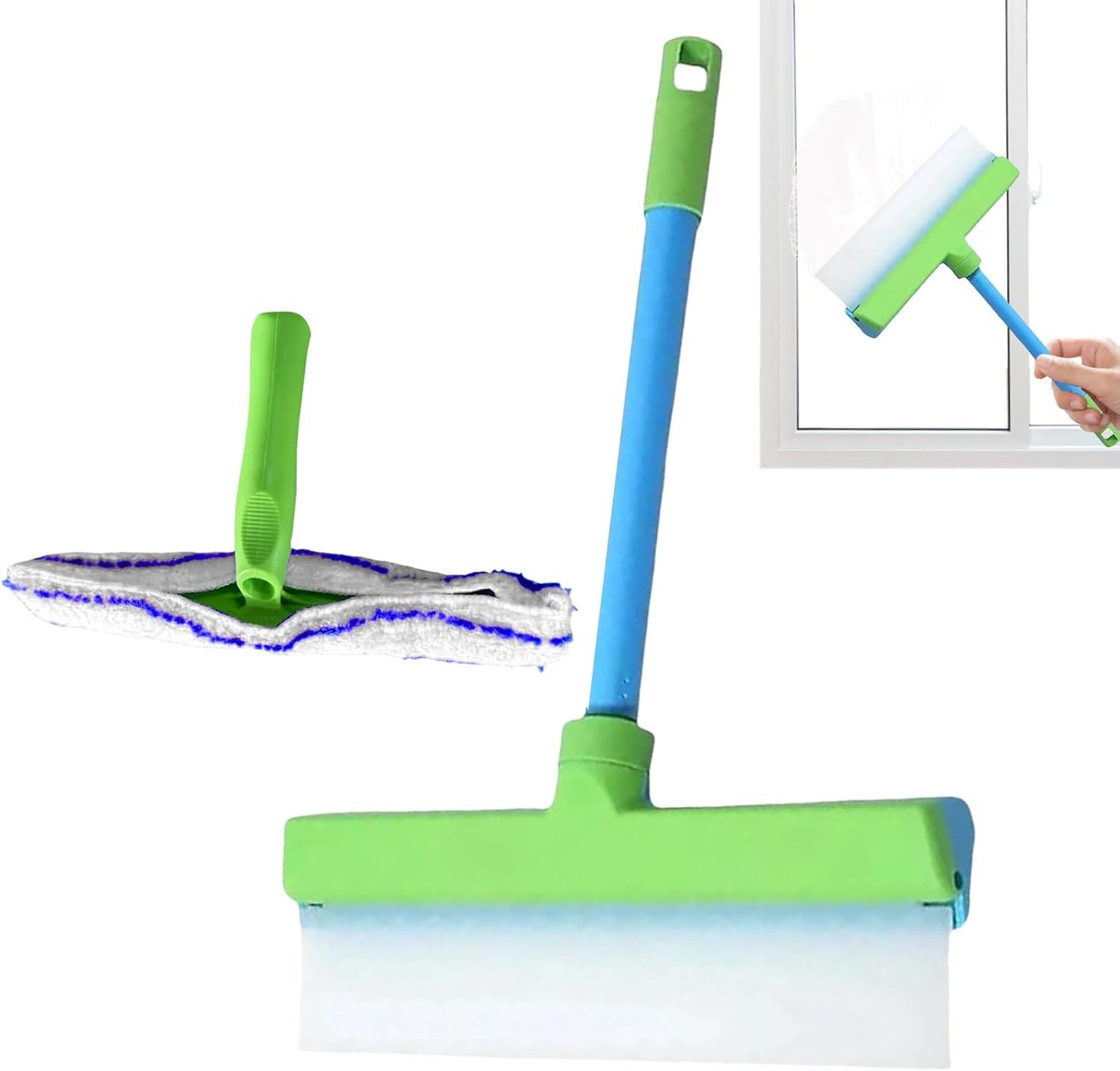 Douche Squeegee Kit - Siliconen Schraper - Gladde Oppervlakken Reinigen - Recyclebaar Materiaal - 30 x 17 cm - Blauw