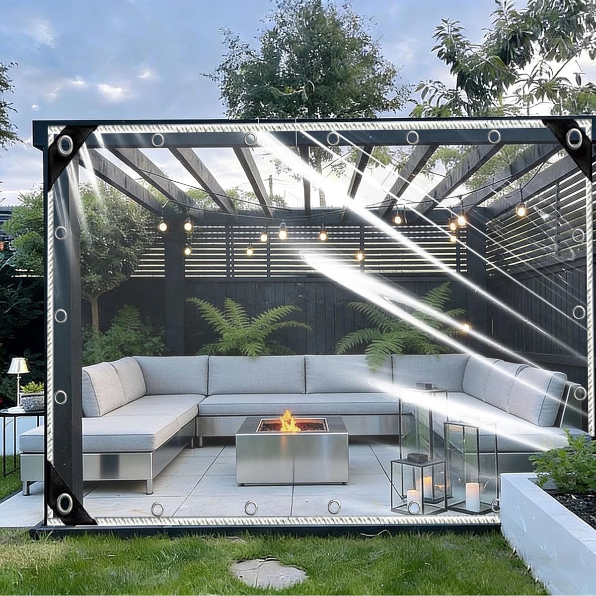 Waterdicht Afdekzeil - Transparant Zeildoek - Buiten Beschermen - Hoge Transparantie - 1.3 x 1.7 m - Wit
