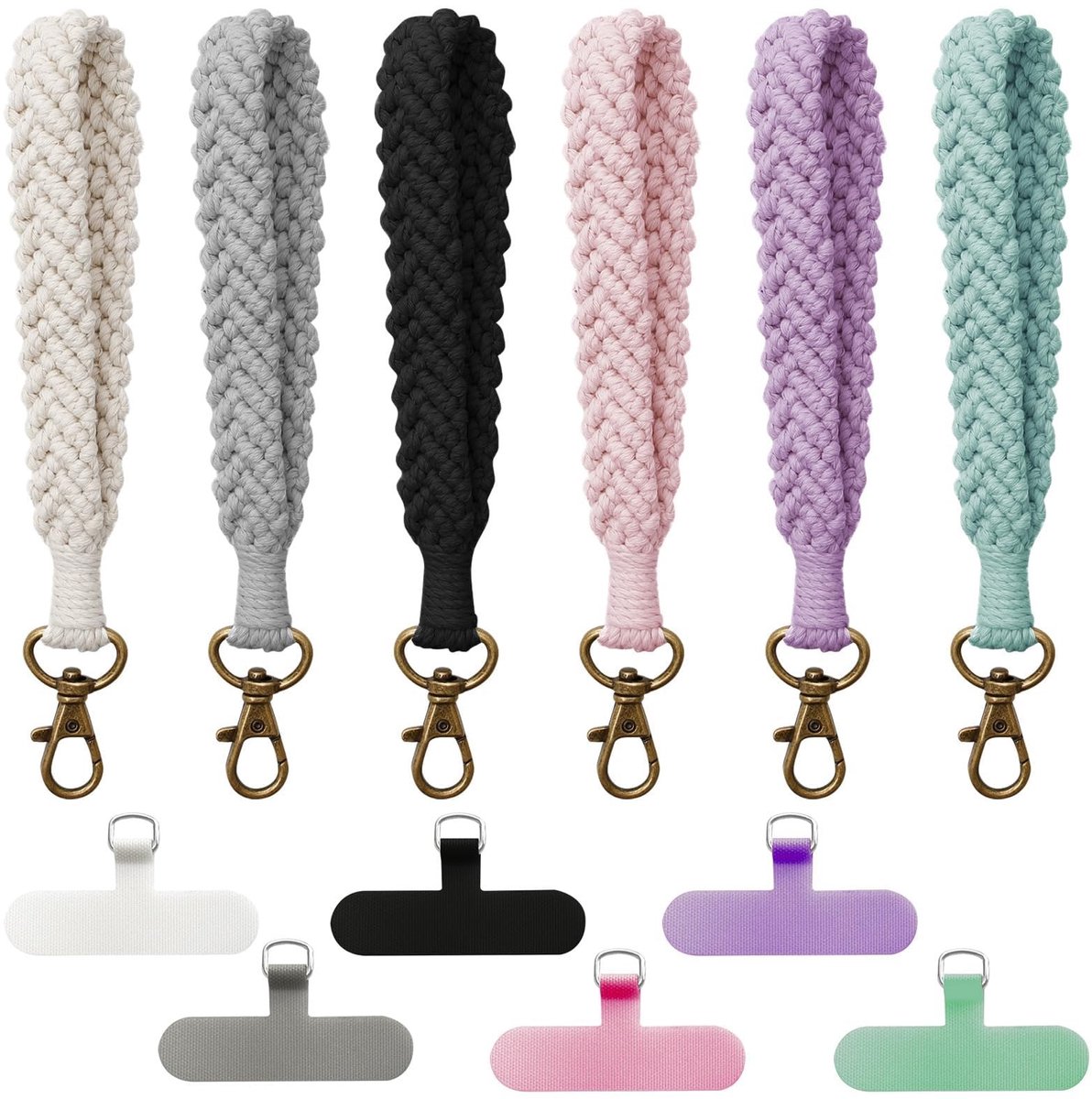 Dailygoods- Polsband Lichtgewicht - Telefoonkoord - Macramé - Anti-verliesketting - Verstelbaar - Modeaccessoire met kleur