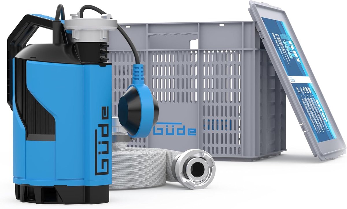 Overstromingspomp - Vuilwaterpomp - Kelder Afvoeren - Voorfilter Transportbox - 12000 L/U - Blauw