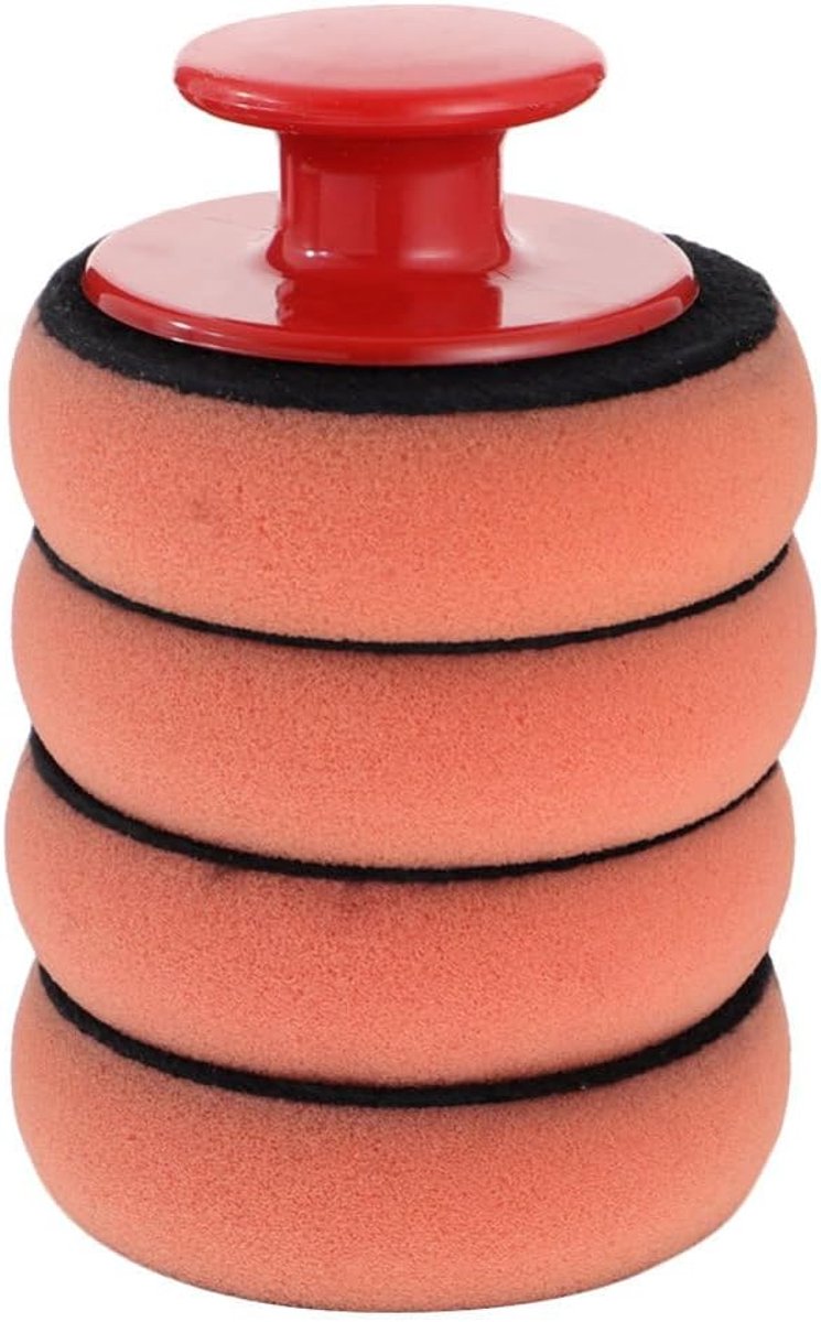 Polijstspons Set - Wax Applicator - Auto Onderhoud - Zacht Niet-schurend Schuim - 9x9x2.5 cm - Oranje