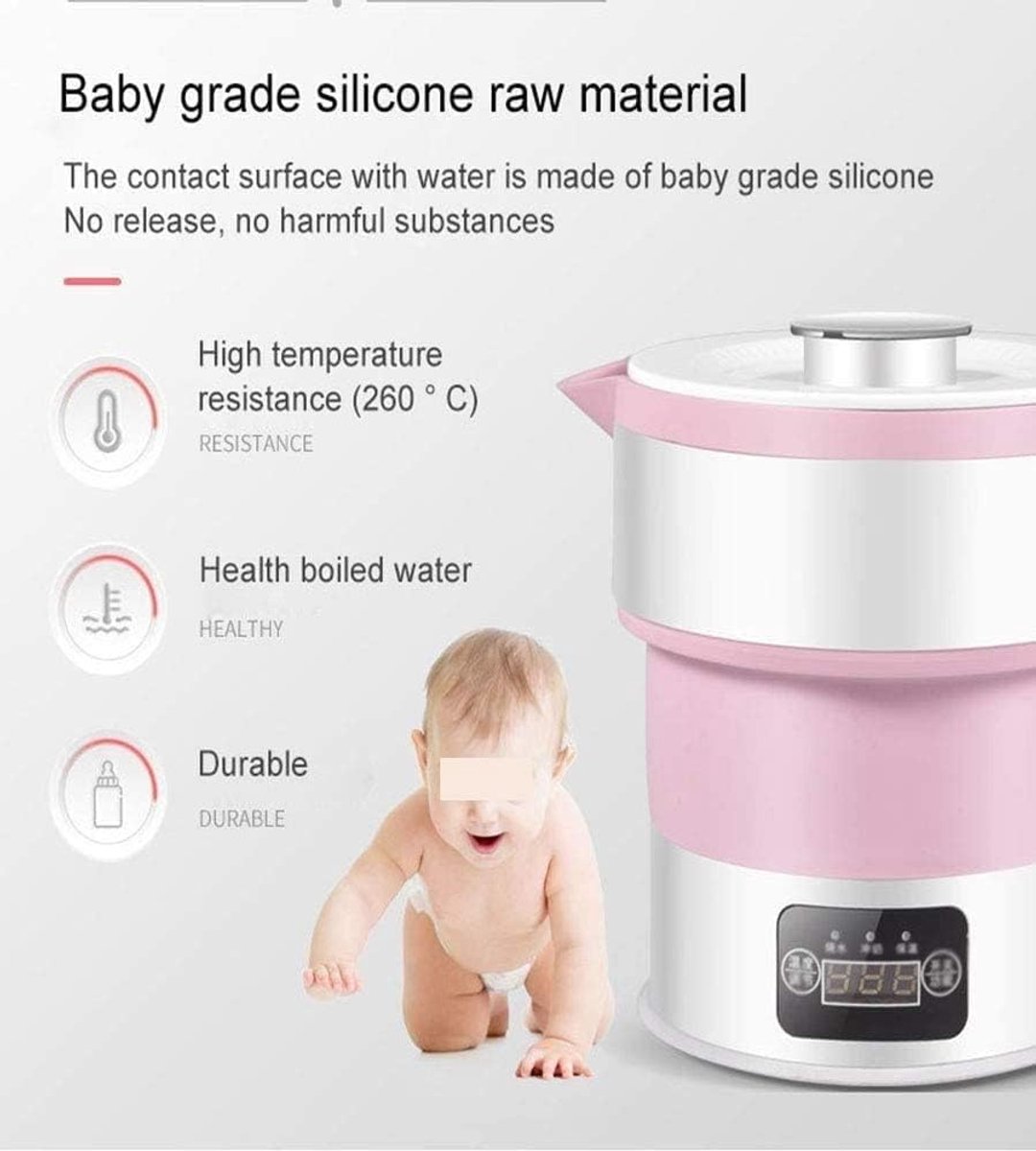 Opvouwbare waterkoker Reis waterkoker Koken onderweg Universele dubbele spanning 600 ml capaciteit Wit