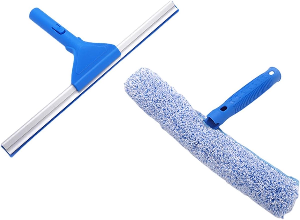 Raamtrekker Douche - Glaswisser - Streeploos Reinigen - Afneembare Doek - 35 cm - Uniek Kenmerk