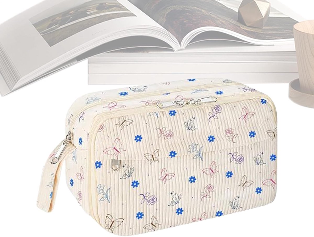 Potloodetui Organizer - Opbergcase Pennen - School en Werk - Zacht Gevoel Materiaal - 21.5x13.5x8.9 cm - Meerdere Kleuren