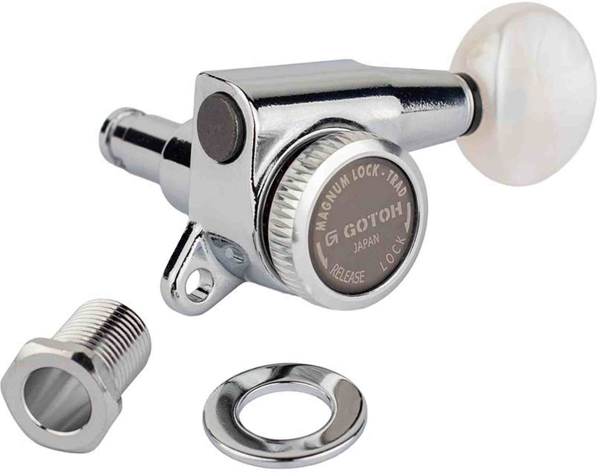 Gotoh GTH14076 SG381 stemmechanieken met Magnum Lock Trad and 05PW knoppen, 3L3R, chroom