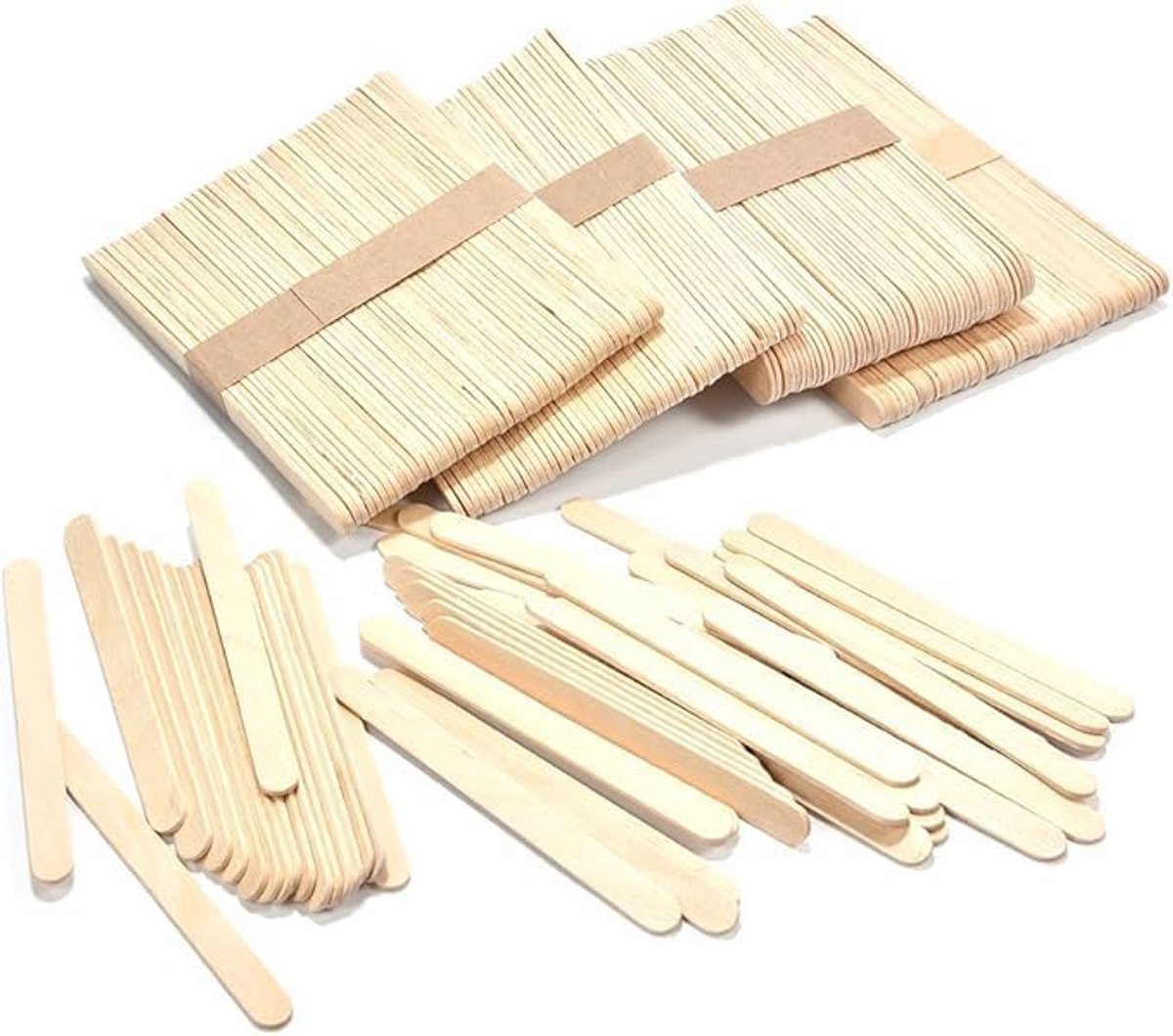 Houten stokjes voor lolly's en ijs, of om te knutselen, hobby, 14 x 1 cm, set van 100 stuks